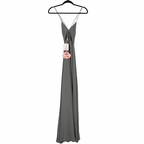 Show Me Your Mumu Womens Godshaw Goddess Gown Bridesmaid Grey Size Small Lace-Up - Picture 4 of 10